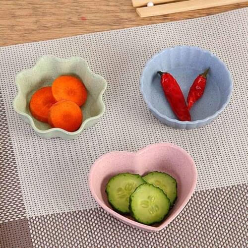 Household Tomato Sauce Salt Vinegar Flavor Spices Plate Wheat Straw Seasoning Dish Tableware Small Breakfast Dish