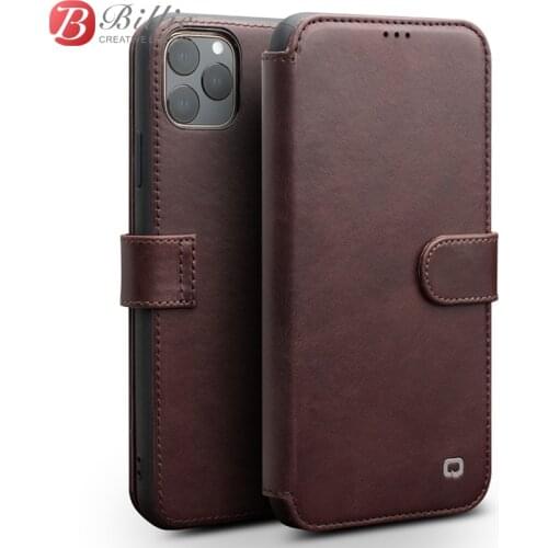 QIALINO Fashion Genuine Leather Flip Cover For iPhone 11Pro /11 Luxury Phone Case Magnetic Buckle Card Slot for iPhone11 ProMax