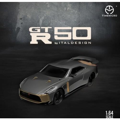 TM 1:64 GTR50 Golden Simulation Models Ash Alloy Car Model Furnishing Articles Gift Collection