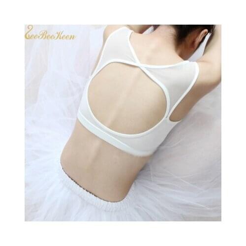 Adult Summer Dance Practice Underwear Yoga Sports Vest Bra With Chest Pad Gymnastics Leotards Ballerina Ballet Bodysuit Women