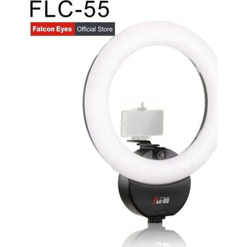 Falconeyes 55W LED Soft Selfie Ring Light Youtube Video Live Lamp 5600K Portable For Studio Fotografia With Phone Bracket FLC-55