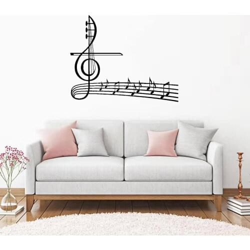 Music Notes Living Room Bedroom Background Wall Sticker Removable Waterproof Art Home Decor DW5017