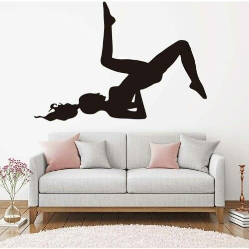 Yoga Pose Silhouette Wall Decals For Yogo Room Vinyl Wall Stickers Decor Living Room Girls Bedroom Decor Accessories Art W291