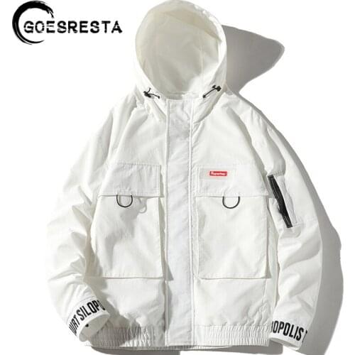 Autumn Hoodies Cargo Jackets Men 2020 Hip Hop Streetwear Windbreaker Big Pocket Coat Harajuku Fashion Casual Men Jacket S-3XL