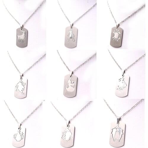 Twelve constellations Necklaces Stainless Steel Charms Fashion Vintage Pendant Necklaces Women Female Male Jewelry P248