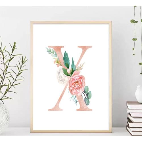 Digital Oil Painting Modern English Alphabet Decoration Nordic Posters And Prints Wall Art Canvas Aesthetic Pictures For Wall