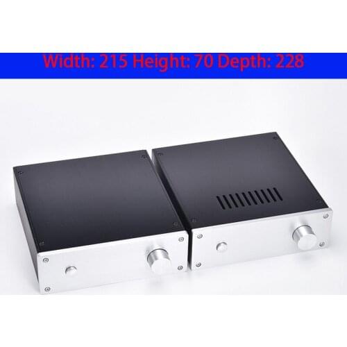 KYYSLB 215*70*228 2207 Short Edition Full Aluminum Amplifier Chassis Box DIY Enclosure with Cooling Holes Blank Amplifier Case