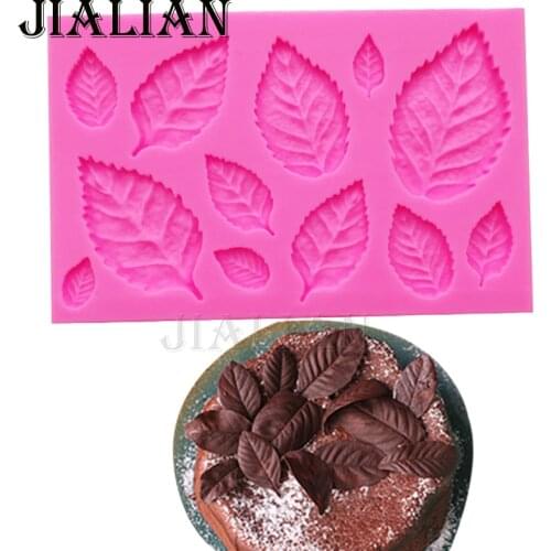 Leaf Shaped Silicone Press Mold Leaves Cake Decoration Fondant cookies tools 3D Food Grade Silicone Mould Gumpaste Candy T0967
