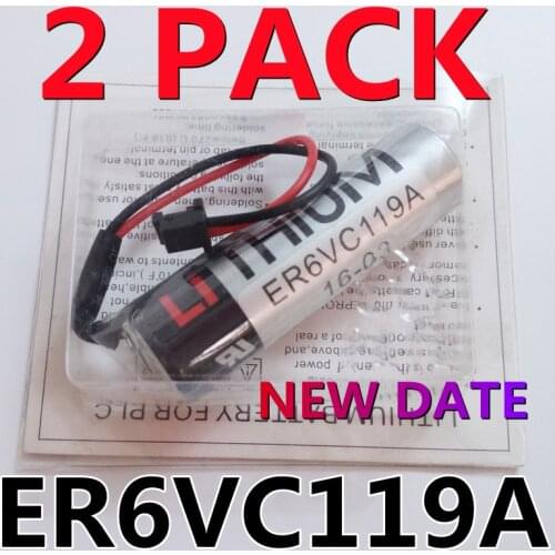2PCS Fresh Original ER6V ER6VC119A Battery For TOSHIBA Servo With Black Plug