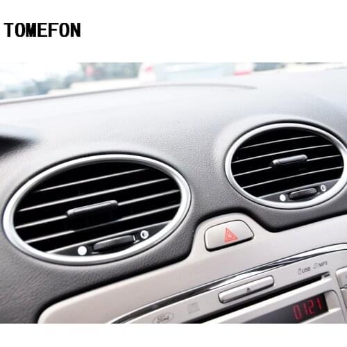 TOMEFON For Ford Focus 2009 2010 2011 ABS Carbon Fiber Paint Inner Side Middle Air AC Vent Outlet Cover Trim 4pcs
