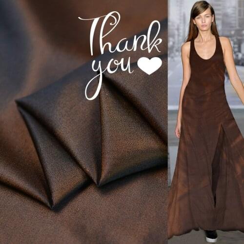 Charcoal roasted coffee soft feeling dress cloth silk Palace Satin dyed changeable Caramel