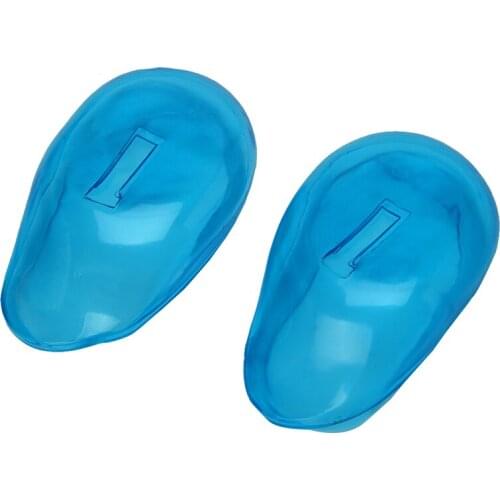 1 Set 2Pcs Blue Clear Silicone Ear Cover Earmuffs Hair Dye Shield Protect Salon Color High Quality