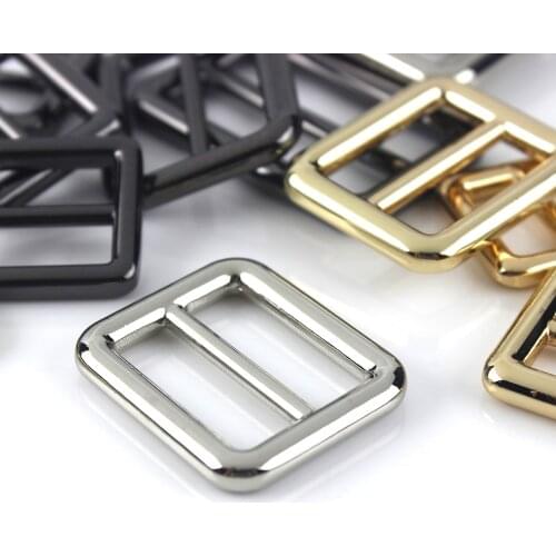 1pcs Metal Cast Tri-Glide Buckle 3 Bar Adjuster Slider Middle Center Bar Buckle for Leather Craft Bag Backpack Shoulder Belt