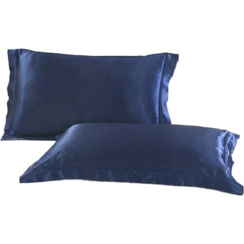 Mulberry Silk Pure Color Ice Silkpillowcase Single Pillow Cover with Home Bedroom Case Cushion Pillow 48x74cm 1/2Pc