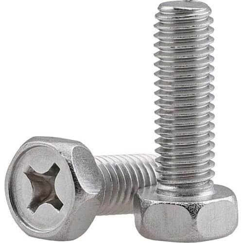 2pcs M10 stainless steel screw cross recessed pocket hex bolts high quality bolt screws 20mm-35mm length