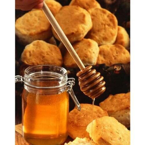 20PCS Wooden Honey Dipper Stick Drizzle Server Muddles Scoop For Cooking Kitchen