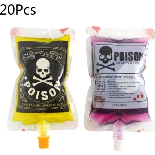 20pcs 250ml Halloween Cosplay Drink Container Vampire Blood Bag Pouch Beverage E7CB