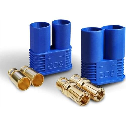 5set/lot EC8 banana plug 8mm wire connector silicone cable plug large current aircraft car ESC connector terminal male female