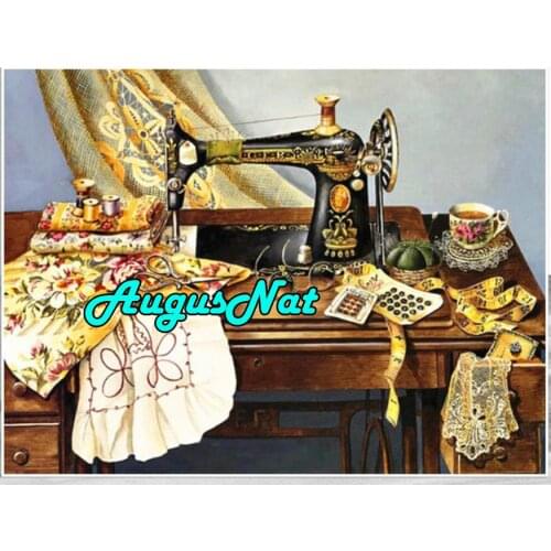 5d full diamond painting sewing machine daimond embroidery kits diamant rhinestone picture oil paint by number canvas paint big