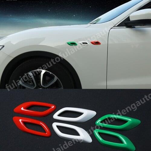 6pcs For Maserati Levante 2016-2019 ABS Carbon Fiber Side Air Vent Fender Cover trim Car Styling Accessories