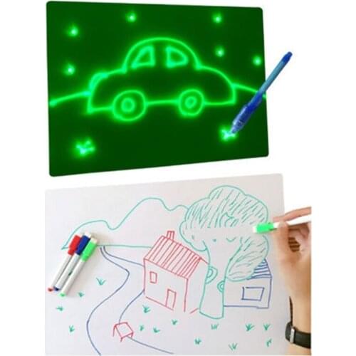 A3/A4/A5 Fluorescent Light Writing Pad Kids Child Drawing Painting Board Toys P31C