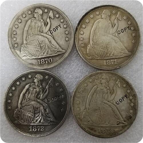 Antique silver USA 1870-1873 "Seated Liberty" 1 Dollar copy coins medal-replica coins collectibles