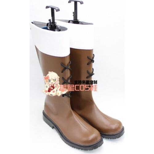 APH Axis Powers Hetalia Switzerland Brown Long Cosplay Shoes Boots X002