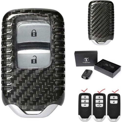 2 Button Car Carbon Fiber Remote Key Fob Case Cover Shell Holder For Honda HRV Vezel