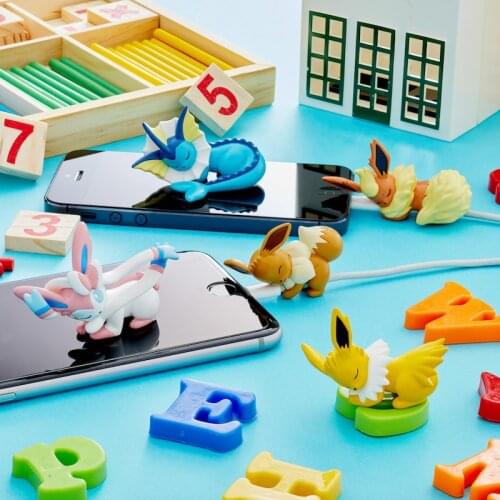 Pokemon Pikachu mobile phone data cable protective cover cartoon anime figure Jenny Turtle hug the bite line birthday gifts