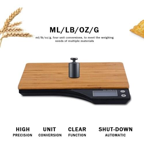 5kg/1g Digital Electronic Kitchen Food Diet Scale Coffee Scale Lightweight Household LCD Display Electronic Bamboo Board Scale