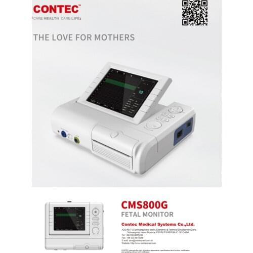 CMS800G Fetal Monitor Twins probe real-time acquire abnormal FHR,TOCO,FMOV 3 in 1Transducers alarm