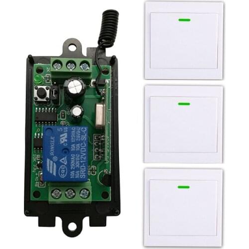 DC 9V 12V 24V 1 CH 1CH RF Wireless Remote Control Switch Relay Receiver +86 Wall Panel Remote Transmitter ,315/433.92 MHZ