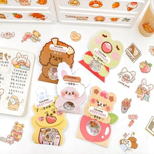 Cute cartoon animals collection Decorative Stationery Stickers kawaii dog rabbit cat Scrapbooking DIY Diary Album Stick Lable