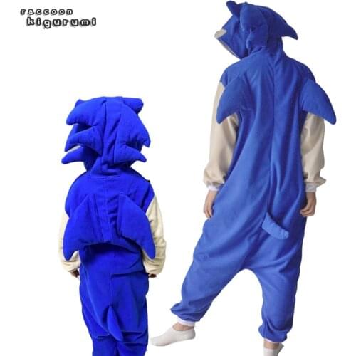 Cartoon Movie Cosplay Hedgehog Boys Pijama Brithday Gift Onesies For Kids Animal Pajamas Fleece Children Raccoon Kigurumi
