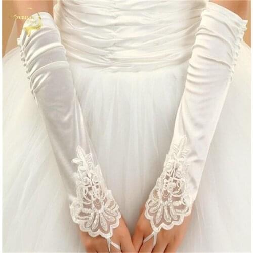 Long design lace bridal gloves married lucy refers to beading wedding gloves wedding gloves red beige G006