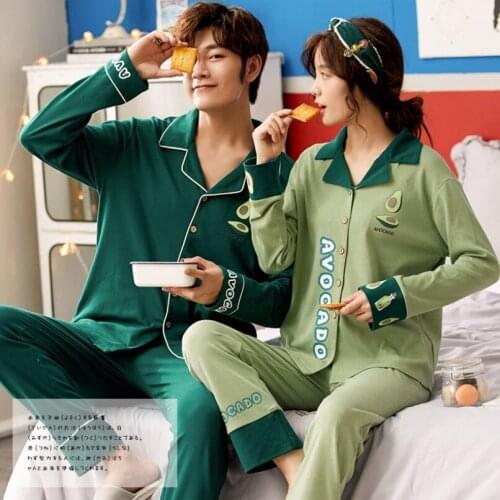 Lovers Cotton Full Sleeve Summer Autumn And Winter Household Pajamas Suits