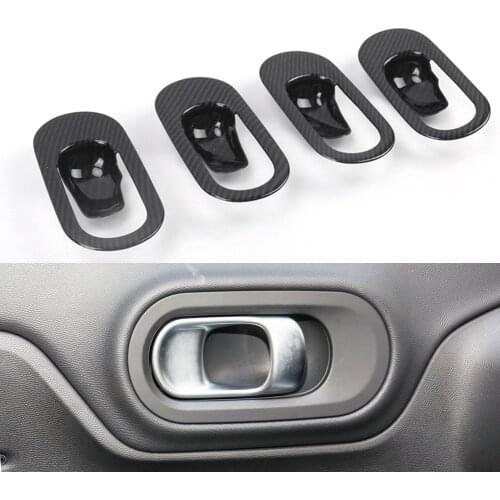 Chrome Inner Door Bowl Handle Decorative Cover For CITROEN C5 Aircross 2017 2018 Carbon Look Car Detector Stick Styling