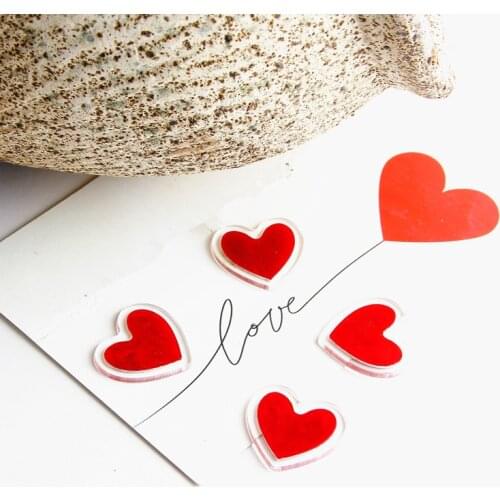 INS love peach heart transparent acrylic patch DIY handmade jewelry accessories earrings earrings material accessories