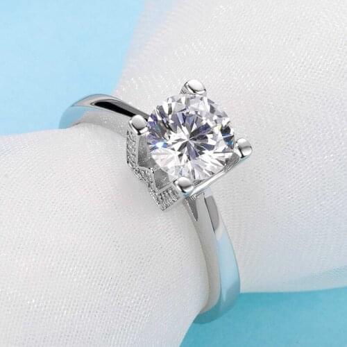 Inbeaut D Color Moissanite Ring Original 92 5 Sterling Silver Excellent Cut Pass Diamond Test W Letter Moissanites Wedding Rings