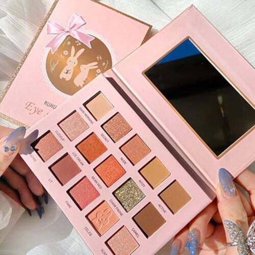 Rabbit 15 Color Eyeshadow Palette Waterproof Pearlescent Matte Eye Plate Female Cosmetics Cute Makeup Palette Beauty
