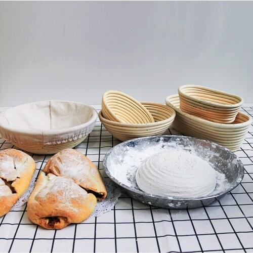 Round/Oval Shapes Fermentation Rattan Basket Country Bread Baguette Dough Baskets Home Rattan Organizer Fruit Tray