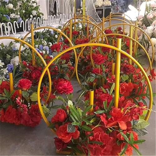 Circle Wedding Arch Background Wrought Iron Shelf Decorative Props DIY Round Party Background Shelf Flower with Frame