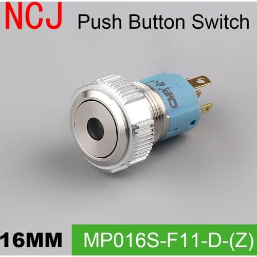 NCJ 16mm Metal Push Button Switch IP67 Maintained Alternate & Momentary push button switch stainless steel with LED lamp 3A