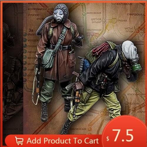 1/35 Resin Kits (50mm) biochemical warrior duo (including 2 soldiers) Resin soldier colorless and self-assembled A-026