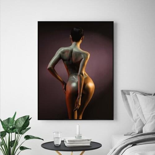 Nordic Minimalist Fashion Pretty Sexy Shoulder Woman A4 Canvas Painting Art Print Poster Wall Paintings Modern Home Wall Decor