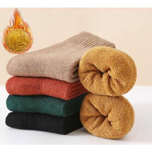 2021New Autumn Winter Thick Warm Women Cotton Socks 5 Pairs High Quality Japanese Retro Fashion Warm Floor Terry Socks Size35-40