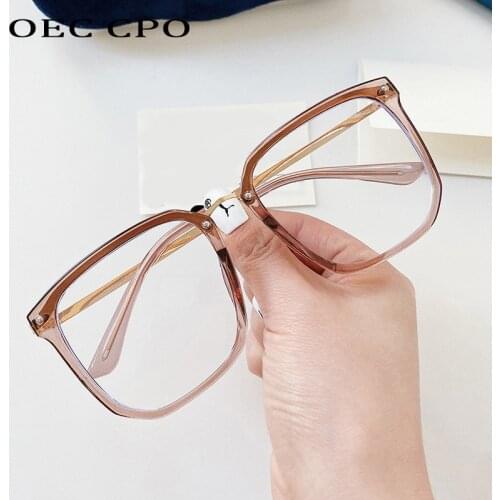 OEC CPO Unisex Optical Square Glasses Women Vintage Transparent Glasses Frame Ladies Metal Frame Eyewear Men Glasses O848
