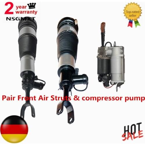 AP01 Pair Front Air Struts & compressor pump For Audi A6 S6 quattro Avant Allroad C6 /4F 4F0616005 4F0616039AA