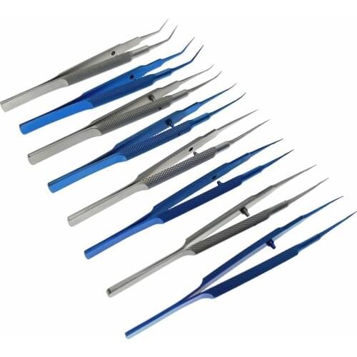 1pcs Stainless Steel / Titanium Tweezers 18cm Platform forceps Round Handle Ophthalmic Instruments