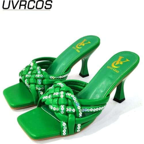 Latest Design Wedding Shoes Bride Pumps Women Shoes Women Shoes High Heel Open Toe Pumps Nigerian Women Party Pumps Slippers